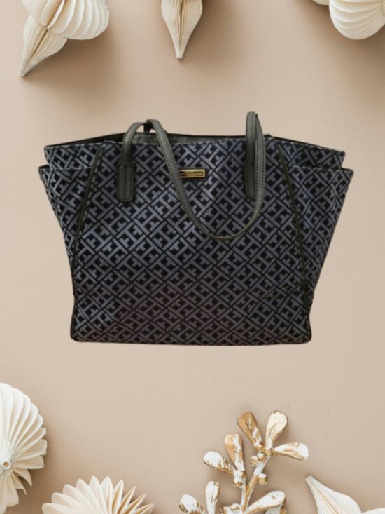 Tommy Hilfiger Handbags - Tommy Hilfiger Navy & Black Monogram Tote / Purse